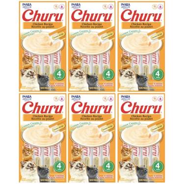 Imagem de Kit 06 Churu Petisco Para Gatos Vários Sabores Escolher Inaba - 24 Tubetes (Kit 6 unid. (24 Tubetes), Frango)