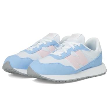Imagem de New Balance Tênis infantil 237 V1 com cadarço, Azul gelo/açúcar rosa, 20