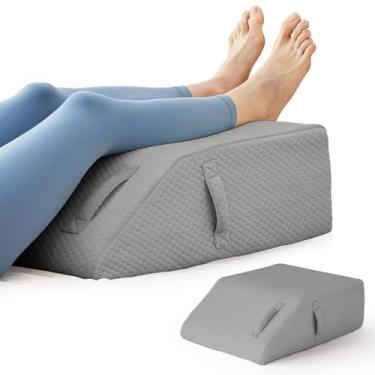 Imagem de BIEEZZK Travesseiro de elevação de perna, travesseiros de elevação de perna para pós-cirurgia, inchaço, elevação da circulação sanguínea, travesseiro de perna para alívio da dor, travesseiro de joelho