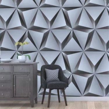 Imagem de Papel de Parede Adesivo Auto Colante Cinza Escuro 3D Sala Quarto Decor