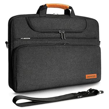 Imagem de DOMISO 17 Inch Multi-Functional Laptop Sleeve Business Briefcase Waterproof Messenger Shoulder Bag Compatible with 17-17.3 Notebooks/Dell/Acer/HP/MSI/ASUS, Black