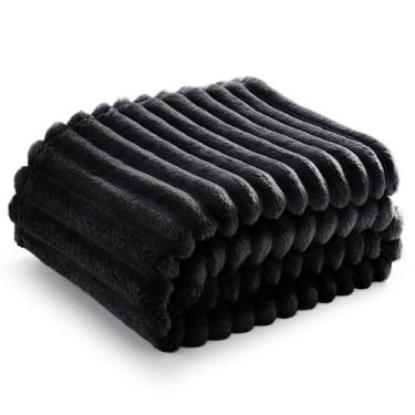 Imagem de Cobertor Flanela Bedsure Twin GentleSoft - Preto e Acogedor
