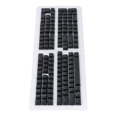 Imagem de Teclado de Teclado, Perfil OEM Finicário Fosco ABS ABS ABS CAPS 132 CAPA TECLADOR TECLADOR CAPS RUSSIAN CAPS PARA 61 62 64 68 84 87 104 108 Teclados (Preto)