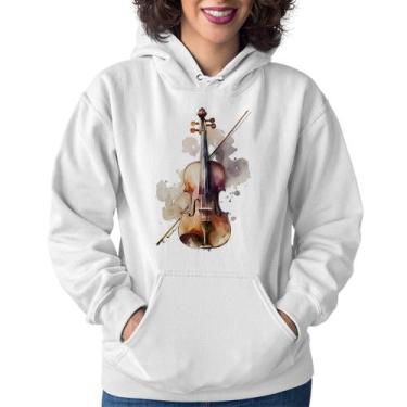 Imagem de Moletom Feminino Violino - Foca na Moda, Branco, GG