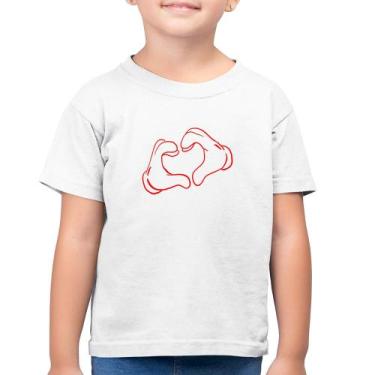 Imagem de Camiseta Algodão Infantil Love Hand - Foca na Moda, Branco, 8