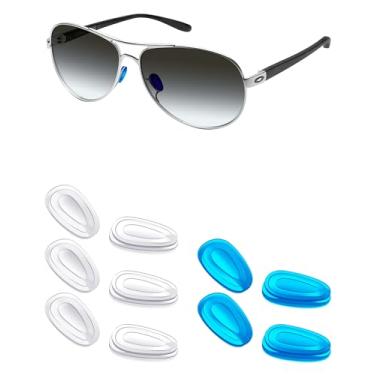 Imagem de Mryok 5 pares de protetores de nariz de substituição para óculos de sol Oakley Blender - transparente e azul escuro