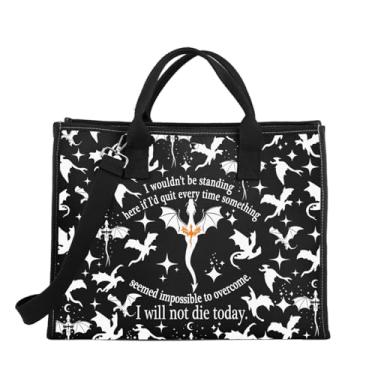 Imagem de BDPWSS Fourth Wing Merchandise Fourth Wing Fans Tote Bag Basgiath War College Gift I Will Not Die Today Dragon Rider Gift, Die Not Today Blte