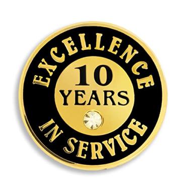 Imagem de PinMart Broche de lapela banhado a ouro Excellence in Service Year Award – Broche de recompensa de metal esmaltado no local de trabalho com strass – 1 a 60 anos para funcionários de longa duração, 25 Pack, Metal, Sem pedras preciosas