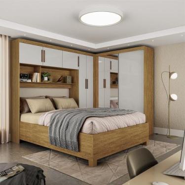 Imagem de Quarto Modulado Casal com Espelho e Cama 7 Portas Belém Plus Carioca M