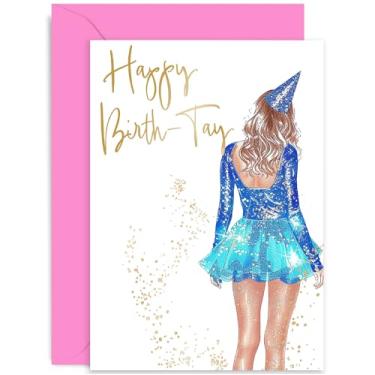 Imagem de Cartão de aniversário para meninas - Cartão de felicitações Taylor Happy Birth-Tay para fãs - Cartão de aniversário para fãs Swift - Cartão de aniversário elegante para ela, mulheres, amigas, amigas,