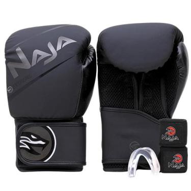 Imagem de Kit Luva De Boxe E Muay Thai Extreme + Bandagem 3m + Protetor Bucal - 
