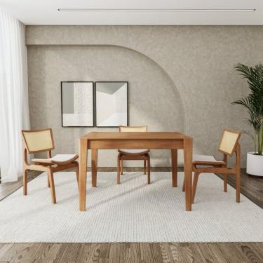 Imagem de Conjunto De Mesa Retangular Tarsila Yescasa Com 4 Cadeiras Ve