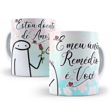 Imagem de Caneca de Cerâmica Branca 325ml Flork Namorados - Mecolour