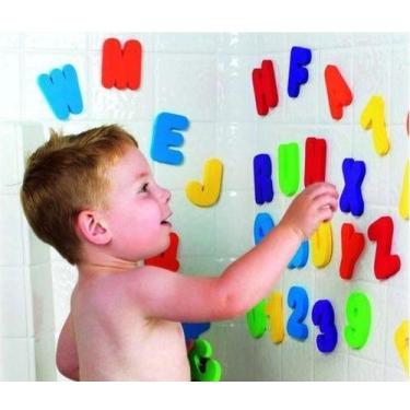 Imagem de Letras E Números Em EVA Brincando No Banho 36 Peças Alfanumérico Evama