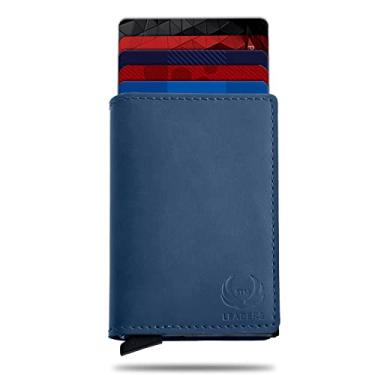 Imagem de STM Leaders Carteira com porta-cartões, carteira fina, flipper com bloqueio de RFID, carteira dobrável automática, carteira com três dobras, carteira de alumínio, porta-cartões de visita, organizador