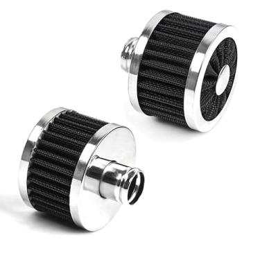 Imagem de RASNAUTO Tampa de válvula de 23 mm, filtro de respiração, filtro de ar para carro, filtro universal de entrada de ar frio, ventilação de alto fluxo, 2 peças, preto