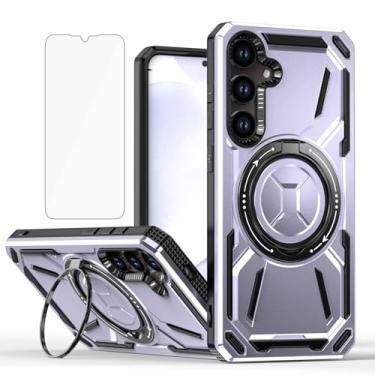 Imagem de Capa para celular compatível com Samsung Galaxy S24 Plus/S25 Plus S24+ S25+ 5G e protetor de tela suporte de anel de metal com suporte para S24Plus 24S + S 24 24+ S25Plus 25S 25+ capa para mulheres e
