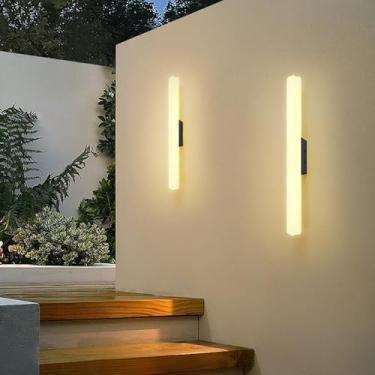 Imagem de Luminárias de parede LED para jardim ao ar livre IP65, arandela longa moderna, luminária de parede de alumínio para quarto, luminárias de parede de acrílico para interior, luminárias com fio