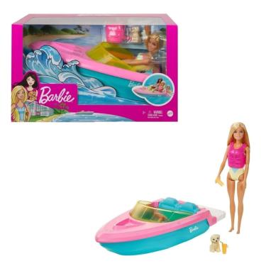 Imagem de Brinquedo Lancha Barbie Barco Com Boneca 3 + GRG30 Mattel