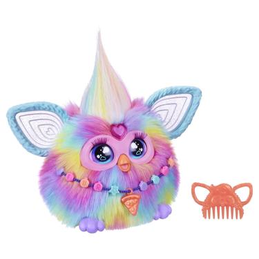 Imagem de Brinquedo de pelúcia interativo Furby Tie Dye com 15 acessórios de moda