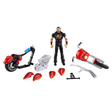 Imagem de Motocicleta de brinquedo wwe Wrekkin Slam Cycle com boneco de Drew McIntyre