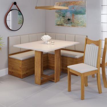 Imagem de Conjunto Canto Alemão Baú América Com Mesa De Jantar Retangul