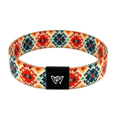Imagem de Hang Loose Bands - Pulseira Southwestern para homens, mulheres e adolescentes - estampa tribal confortável e boho - pulseira reversível estilo ocidental -, Medium: 7.5" (for large wrists), Elástico,