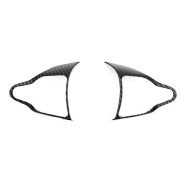 Imagem de JUIVEEL Capa de botão de controle de acabamento de volante estilo fibra de carbono compatível com Hyundai Veloster JS N line Hyundai Kona N Hyundai i30 2017-2022 acessórios automotivos