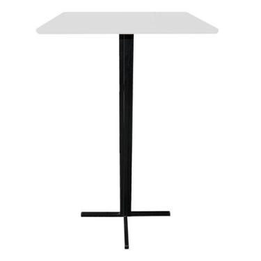 Imagem de Mesa Bistrô Alta Preta Tampo 60cm Quadrado Estilo Industrial - Moveraç