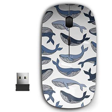Imagem de Mouse sem fio USB ergonômico 2,4G ergonômico para PC, laptop, computador, notebook com nano receptor (baleias podem ser)