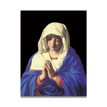 Imagem de Mother Mary Jesus Wall Art Life Child Of God Poster Católico Cristão Lorde Pintura Religiosa Bíblia Imagem para Sala de Estar Igreja Pinturas Modernas Arte Decorativa 40 x 30 cm