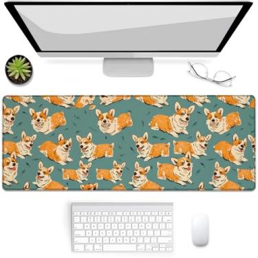 Imagem de VANZEV Tapete de mouse Corgi para jogos, mouse pad, tapete de mesa, base de borracha antiderrapante para computadores, laptop, escritório, escola, acessórios para casa, presentes 80 x 30 cm