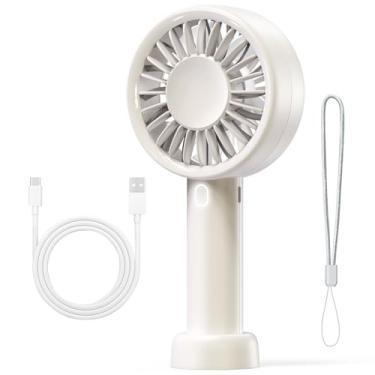 Imagem de Ventilador portátil portátil, recarregável por USB de 3 velocidades, ventilador pessoal leve com vida útil máxima de 10 horas, perfeito para viagens, acampamento, uso externo e interno, presente ideal