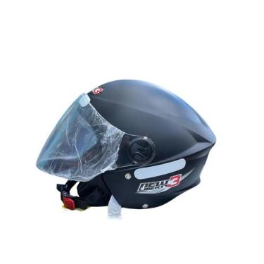 Imagem de Capacete Aberto Coloridos Classico Moto Spark Jet Ebf, Preto Fosco