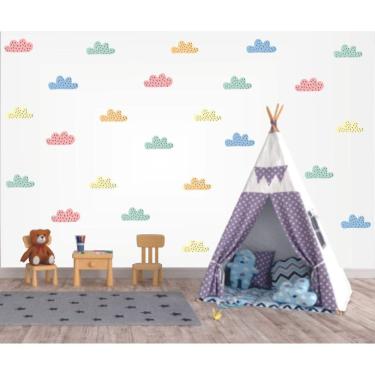 Imagem de Adesivo De Parede Infantil Nuvens Candy Color