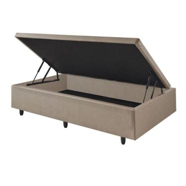 Imagem de Base Box Baú Solteirão 96x203 Courino Linho Bege