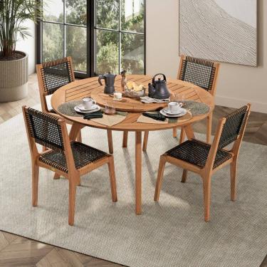 Imagem de Conjunto 2 Cadeiras 88cm X 57cm Sintra Stain Jatobá/Corda Verde