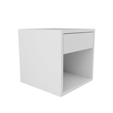Imagem de Mesa de Cabeceira com Gaveta-Compacta e Eficiente- Quarto/Escritório/Sala (Branco)