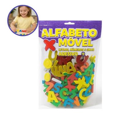 Imagem de Alfabeto Móvel Glitter Adesivo Letras Números EVA - arts