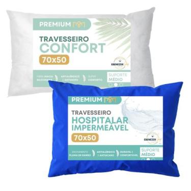 Imagem de Travesseiro Impermeável Confort Antialérgico Protetor Antiácaro Extra 