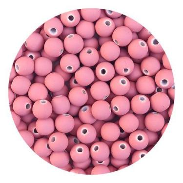 Imagem de Miçanga Emborrachada 8mm 200un p/ Montar Pulseira Infantil Terço Brinc