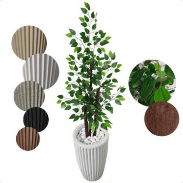 Imagem de Ficus Verde Figueira Planta Artificial com Vaso Decorativo - Flor de M