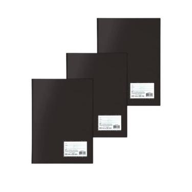 Imagem de Pasta Catalogo Oficio Preto Com 100 Envelopes Dac kit 3 unidades