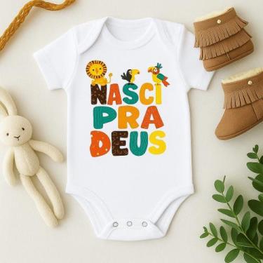 Imagem de Body Personalizado Bebê Nasci para Deus - Baby da Moda, G (6 a 9 Meses