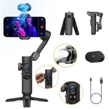 Imagem de AOCHUAN Estabilizador Gimbal para iPhone com sensor de visão AI para rastreamento facial, gimbal de telefone de 3 eixos com tela OLED para gravação Vlog, compatível com iPhone/Android-Smart XPro AI