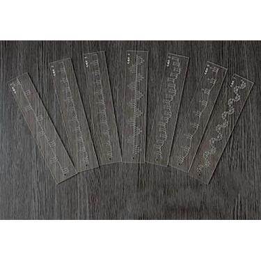 Imagem de YJIUYUANQ Ferramentas de patchwork, modelos de estofamento de acrílico, modelo de bordado, régua acolchoada de renda - 7 estilos