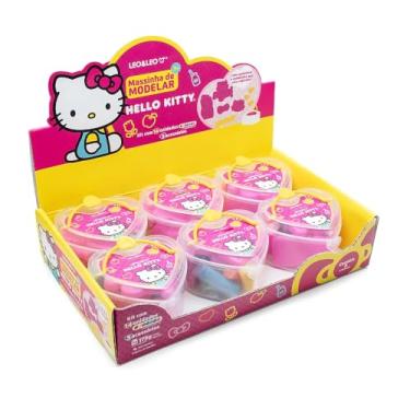 Imagem de MASSINHA DE MODELAR CORAÇÃO HELLO KITTY KIT C/ 175G 7 CORES + 5 MOLDES - DISPLAY C/ 6 KITS - LEO&LEO