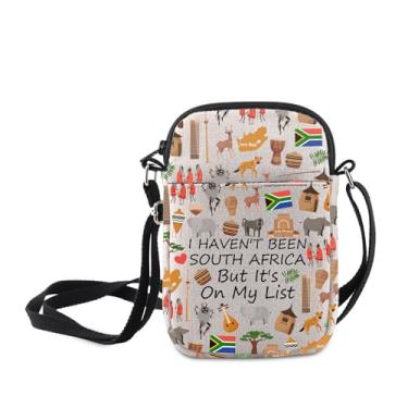 Imagem de MNIGIU South Africa Symbols Gift I Haven't Been South Africa But It's On My List Bolsa tiracolo África do Sul Presente de viagem, I Haven't Been Spain But It's on My List