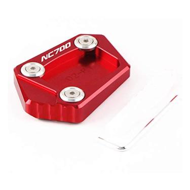 Imagem de Acc-Creativity Suporte lateral para pé de motocicleta ampliador lateral placa de extensão compatível com HONDA NC700S NC700X NC750S NC750X 2012-2015 (NC700S/X, vermelho)