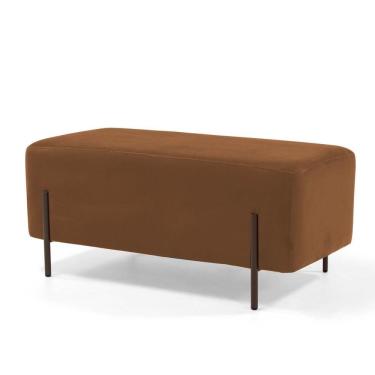 Imagem de Puff Decorativo 90cm Base Aço Status B-262 Veludo Telha